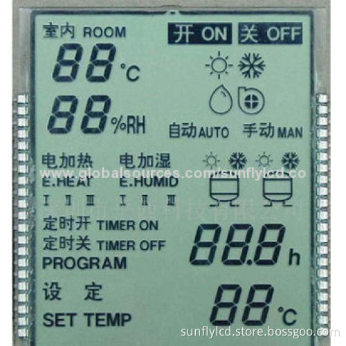 Custom small LCD display manufacture, 7-segment mono LCD screen